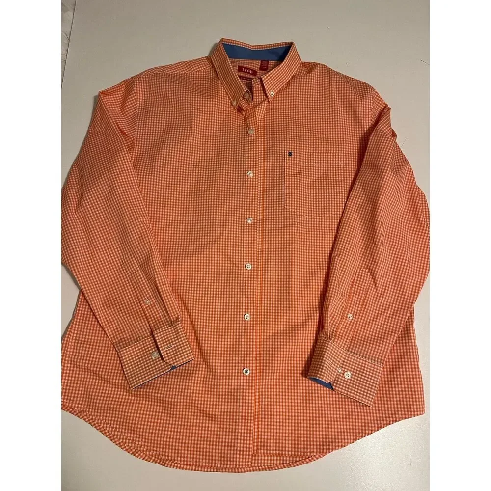 Izod Non-Iron Long Sleeve Cotton Polyester Button Down Shirt